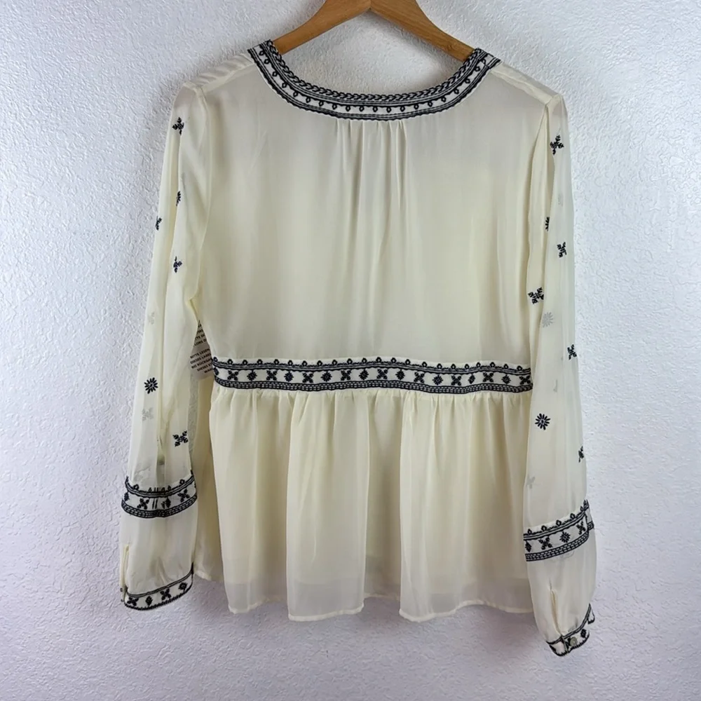 New nwt Stella & Dot Maette Lela Embroidered Blouse top M - Picture 12 of 13